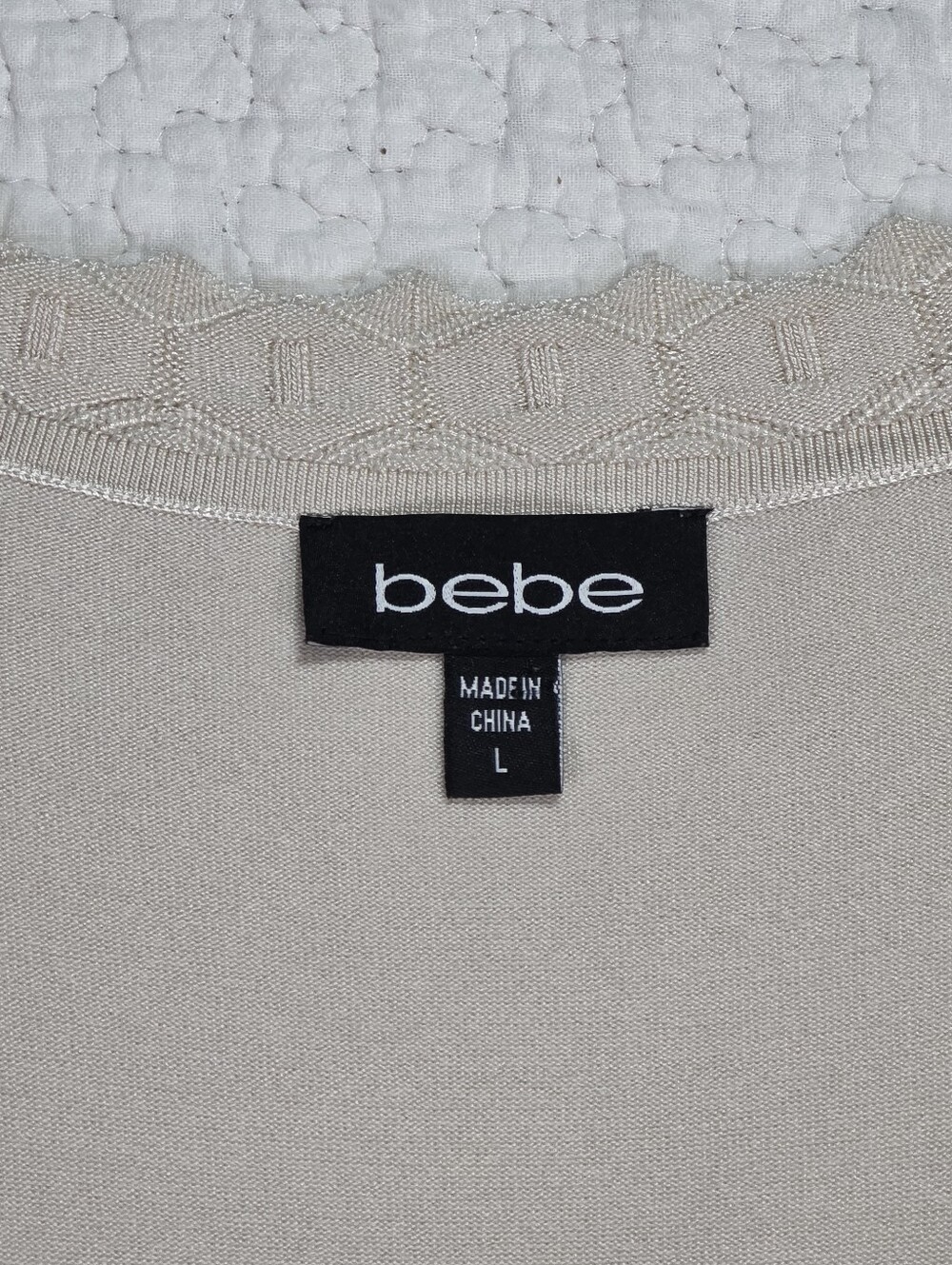 Bebe Cream Satin Ruffle-Tier Mini Dress - Picture 7 of 7